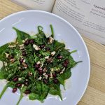 Meal 59 - Ispanakhi Salati - Spinach Salad with Walnuts and Pomegranate Seeds
